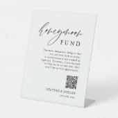 Rustikaler Honeymoon Fund QR will gut unterschreib Sockelschild (Vorderseite)