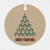 Rustikaler Horseshoe Weihnachtsbaum Ornament Aus Metall (Vorderseite)