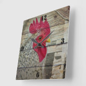 Rustikaler Hühnercoop Quadratische Wanduhr (Winkel)