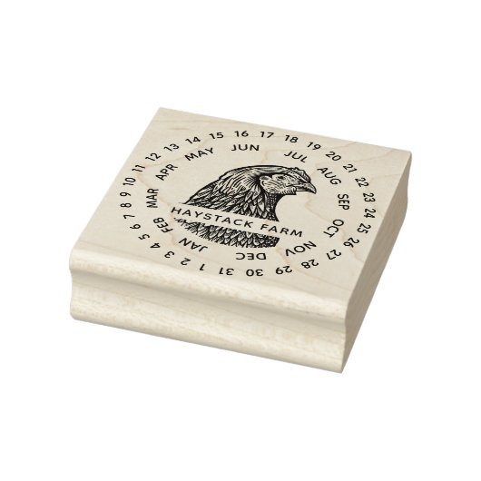 Rustikaler Hühnerfamilienbetrieb ⎢ Eierkarton Datu Gummistempel (Stempel)