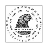 Rustikaler Hühnerfamilienbetrieb ⎢ Eierkarton Datu Gummistempel (Prägung)