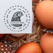 Rustikaler Hühnerfamilienbetrieb ⎢ Eierkarton Datu Gummistempel