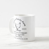Rustikaler Hühnerhof Geschäft Schwarz Text Kaffeetasse (Vorderseite Links)