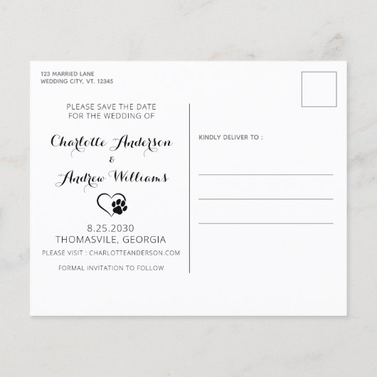 Rustikaler Hund Ehrenfeier retten das Datum (Rückseite)