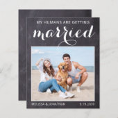 Rustikaler Hund Hochzeit Foto Save the Date Karte (Vorne/Hinten)