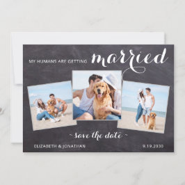 Rustikaler Hund Hochzeit Personalisiert 3 Foto Save The Date