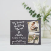 Rustikaler Hund Hochzeitbudget Save the Date Postk (Stehend Vorderseite)