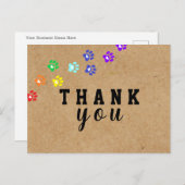 Rustikaler Hund Rainbow Paw Custom Danke Postcard Postkarte (Vorne/Hinten)