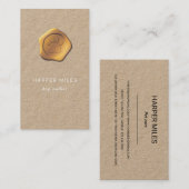 Rustikaler Hundesitter Goldpfau Siegel/ Briefmarke Visitenkarte (Vorne/Hinten)