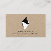 Rustikaler Hundyin und Yang Logo Sitter Visitenkarte (Vorderseite)