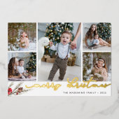 Rustikaler Husten | FotoCollage Folien Feiertagskarte (Vorderseite)