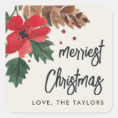 Rustikaler Husten | Weihnachten in Aquarellen Pers Quadratischer Aufkleber (Vorderseite)