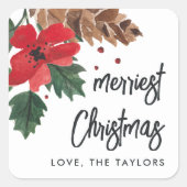 Rustikaler Husten | Weihnachten in Aquarellen Pers Quadratischer Aufkleber (Vorderseite)