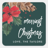 Rustikaler Husten | Weihnachten in Aquarellen Pers Quadratischer Aufkleber (Vorderseite)