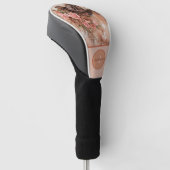 Rustikaler Hut Blush Rosa Blumen Personalisiert Golf Headcover (angewinkelt)