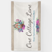 Rustikaler Hüttechic-Blumenkabinewatercolor-Holz Banner (Vertikal)