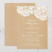 Rustikaler Hydrangeas Polterabend Einladung (Vorne/Hinten)