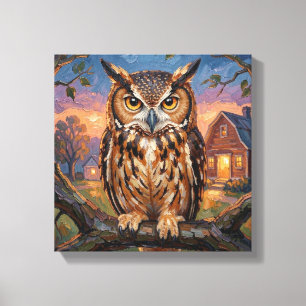 Rustikaler Impasto-Uhu  Leinwanddruck