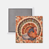 Rustikaler impressionistischer Herbsttruthahn Magnet (Vorderseite/Rückseite)