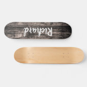 Rustikaler Individuelle Name aus Holz Personalisie Skateboard (Horizontal)