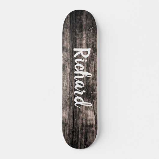 Rustikaler Individuelle Name aus Holz Personalisie Skateboard (Vorne)