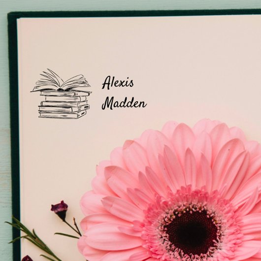 Rustikaler Individuelle Name | Bibliothek Permastempel