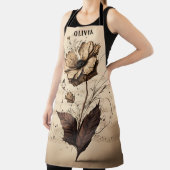 Rustikaler Individuelle Name Floral Champagne Musi Schürze (InSitu)