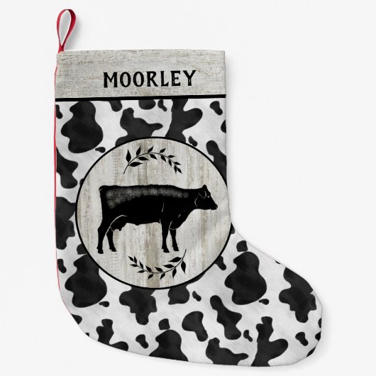 Rustikaler Individuelle Name Kleiner Weihnachtsstrumpf (Vorderseite)