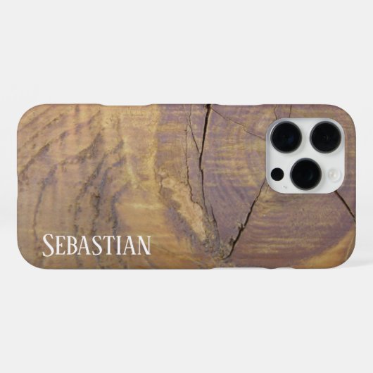 Rustikaler Individuelle Name Naturzeder Holz Knote iPhone Hülle (Rückseite (Horizontal))