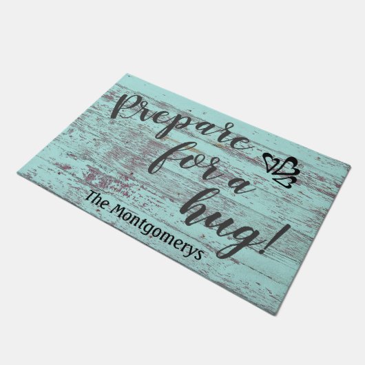 Rustikaler Individuelle Name-Spaß bereitet sich au Fußmatte (Schrägansicht)