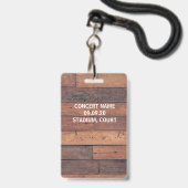 Rustikaler Individuelle Name VIP Alle Zugangsdaten Ausweis (Rückseite mit Schlüsselband)