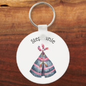 Rustikaler Individuelle Name Wigwam Schlüsselanhänger (Vorderseite)