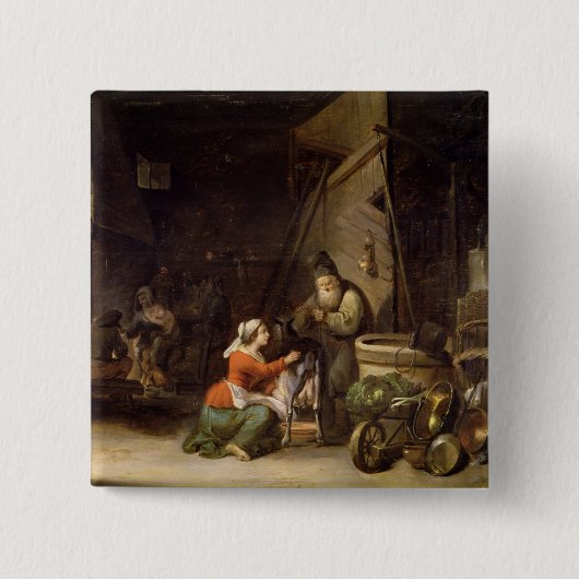 Rustikaler Innenraum Button (Vorderseite)