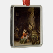 Rustikaler Innenraum Silbernes Ornament (Rechts)