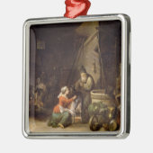 Rustikaler Innenraum Silbernes Ornament (Links)