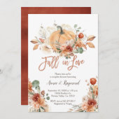 Rustikaler ivorischer Blumenfall in Liebe Paare Du Einladung (Vorne/Hinten)