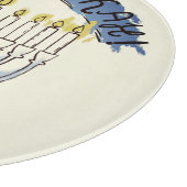 Rustikaler jüdischer Hiliday bemalt Hanukkah Menor Schneidebrett (Ecke)