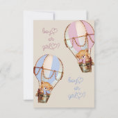 Rustikaler Junge oder Mädchen rosa blaue Bärengesc Einladung (Rückseite)