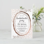 Rustikaler Junggeselinnen-Abschied aus Holz, dünne Einladung (Stehend Vorderseite)