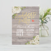 Rustikaler Junggeselinnen-Abschied aus Holzflorens Einladung (Stehend Vorderseite)