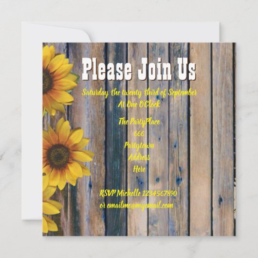 Rustikaler Junggeselinnen-Abschied Einladung (Rückseite)