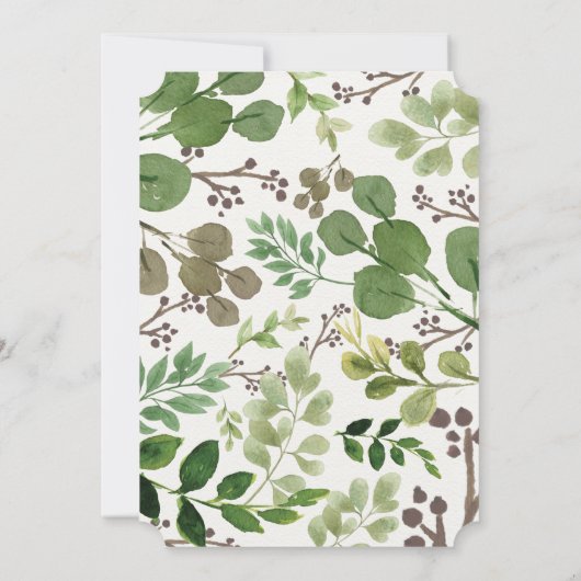 Rustikaler Junggeselinnen-Abschied für Waldpflanze Einladung (Rückseite)