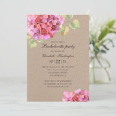 Rustikaler Junggeselinnen-Abschied mit Blumen. Pin Einladung (Stehend Vorderseite)