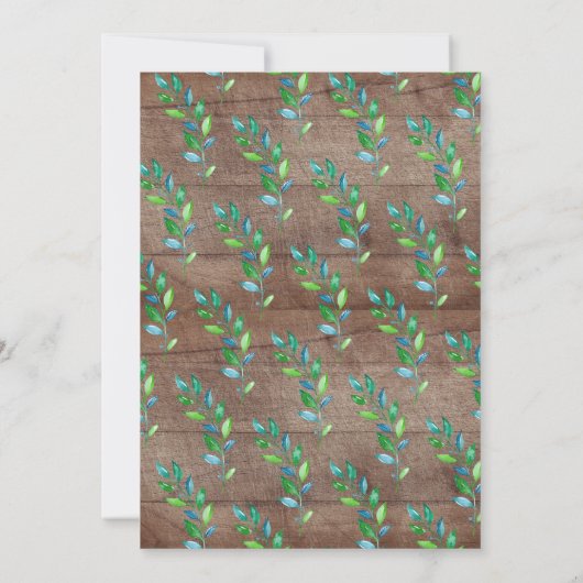 Rustikaler Jungle Blue Rhinoceros Kinderdusche Einladung (Rückseite)