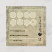 Rustikaler Jute Beige Leinenstoff  Treuekarte (Rückseite)