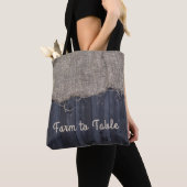 Rustikaler Jute und Scheunenholz-Text Tasche (Von Nahem)
