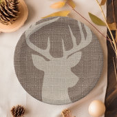 Rustikaler Jutehirsch Bock | Pappteller
