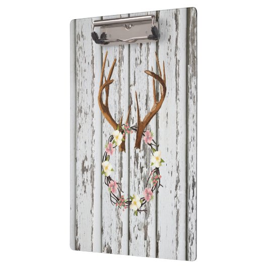 Rustikaler KabineWreath der Blumen auf Klemmbrett (Links)