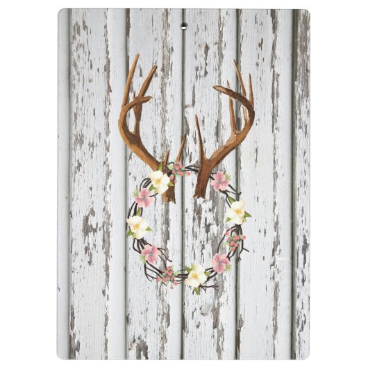 Rustikaler KabineWreath der Blumen auf Klemmbrett (Rückseite)