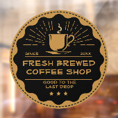 Rustikaler Kaffee-Shop-Cup an der Vordertür anpass Fensteraufkleber (Blatt 2)